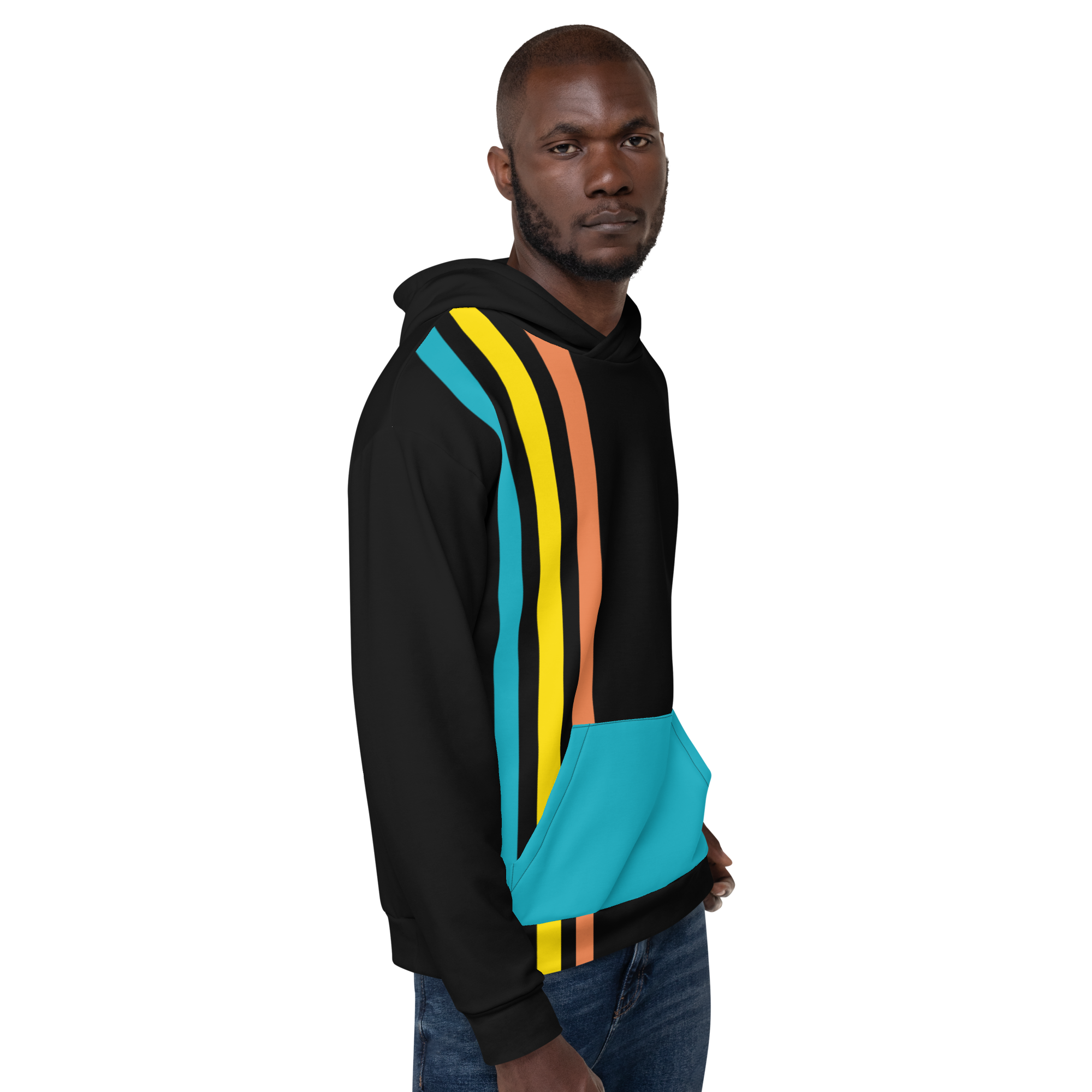 Multi Color Hoodie Black Stripe Pastiche Streetwear
